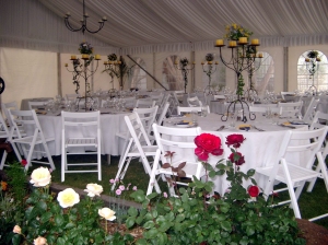 Inside of marquee for wedding